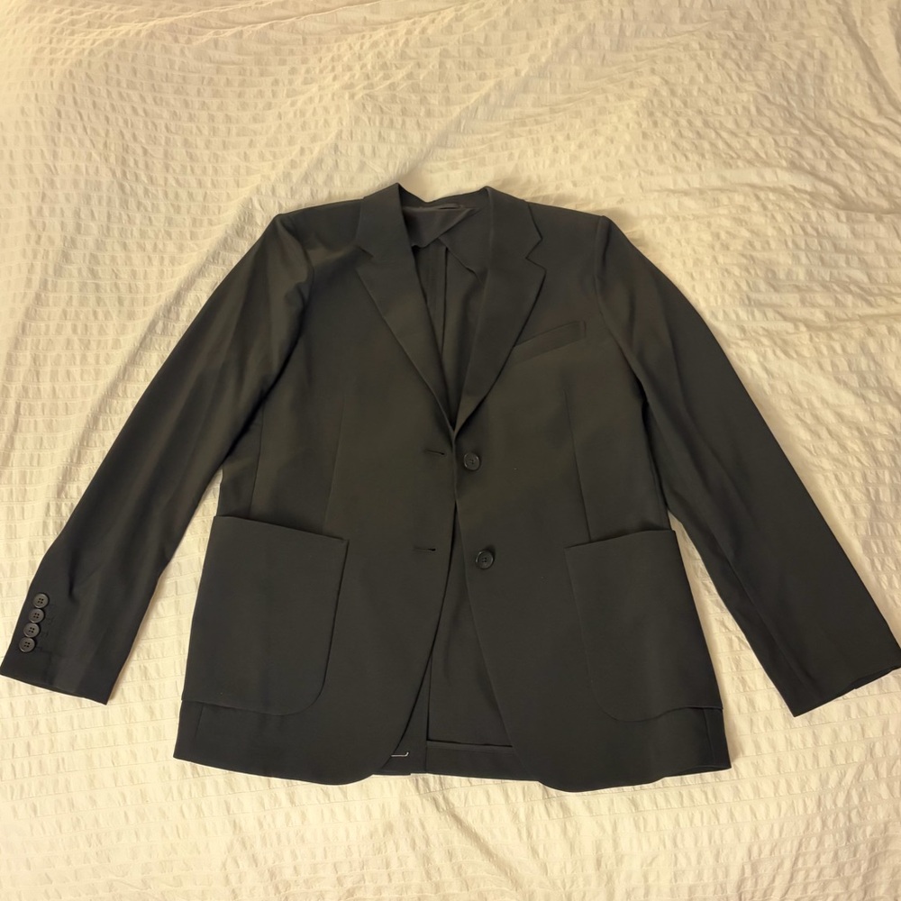 Uniqlo Black Two-Button Sport Coat Blazer